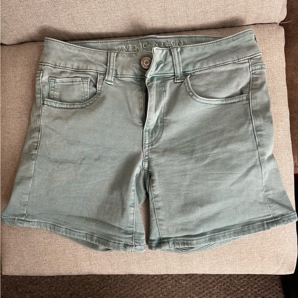 Abercrombie & Fitch Women's Light Green Jean Shorts